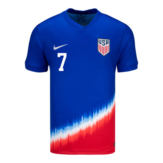 Men's Nike USMNT 2024 American Icon Away Reyna 7 Stadium Jersey - Front View