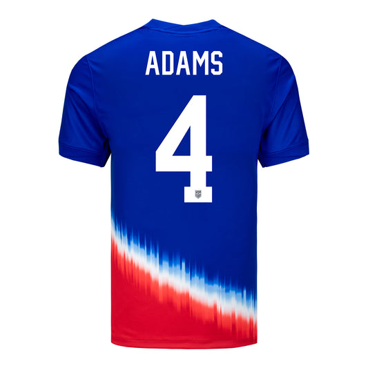 Men's Nike USMNT 2024 American Icon Away Adams 4 Stadium Jersey - Back View