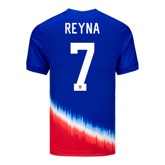 Men's Nike USMNT 2024 American Icon Away Reyna 7 Stadium Jersey - Back View