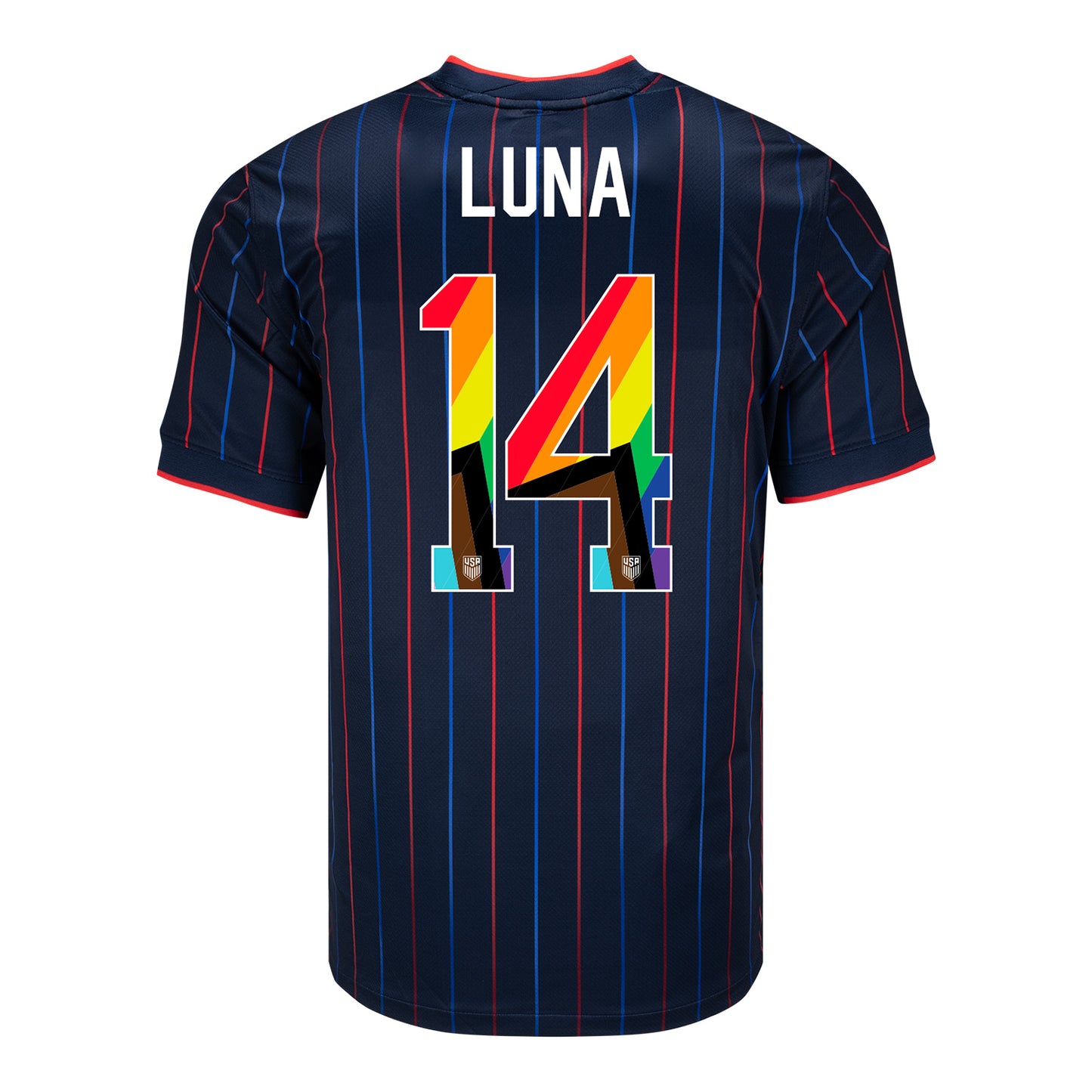 Men's Nike USMNT 2025 Pride Personalized Heartbeat Away Stadium Jersey