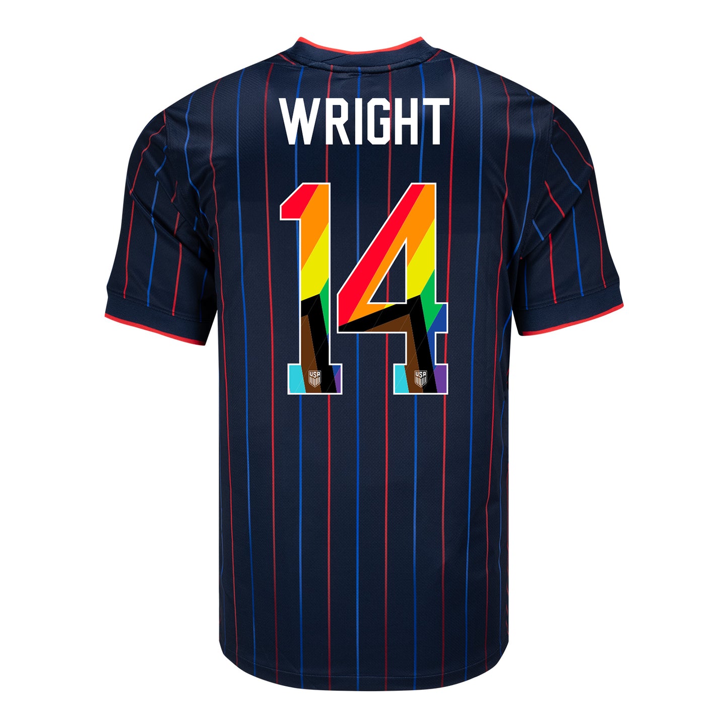 Men's Nike USMNT 2025 Pride Personalized Heartbeat Away Stadium Jersey