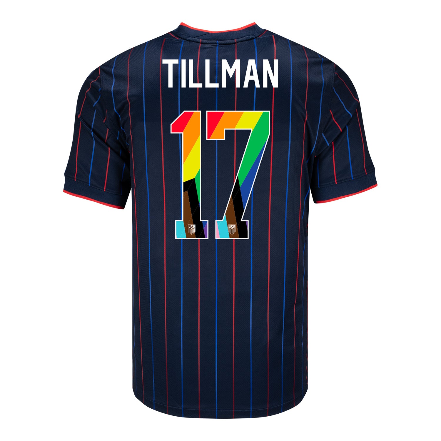 Men's Nike USMNT 2025 Pride Personalized Heartbeat Away Stadium Jersey