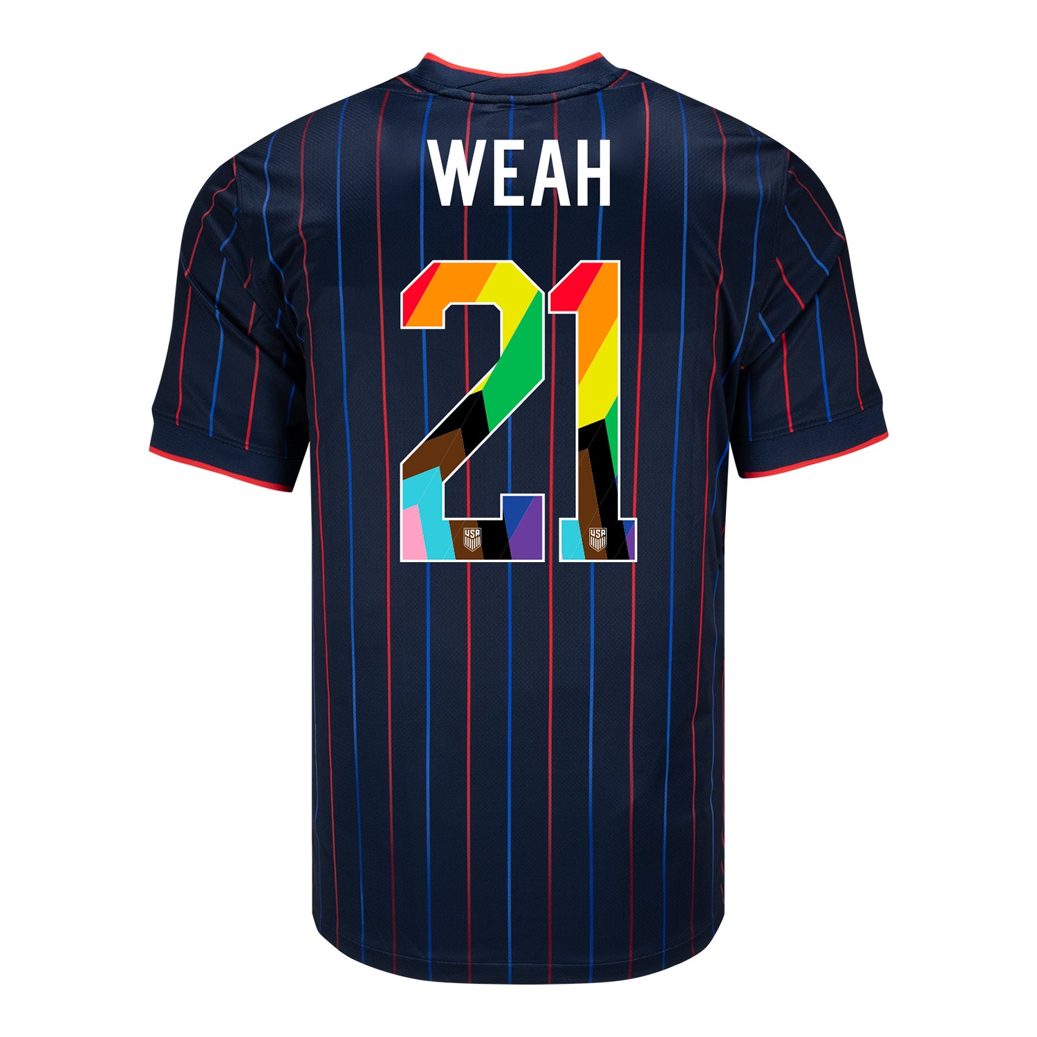 Men's Nike USMNT 2025 Pride Personalized Heartbeat Away Stadium Jersey