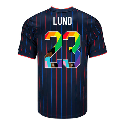 Men's Nike USMNT 2025 Pride Personalized Heartbeat Away Stadium Jersey