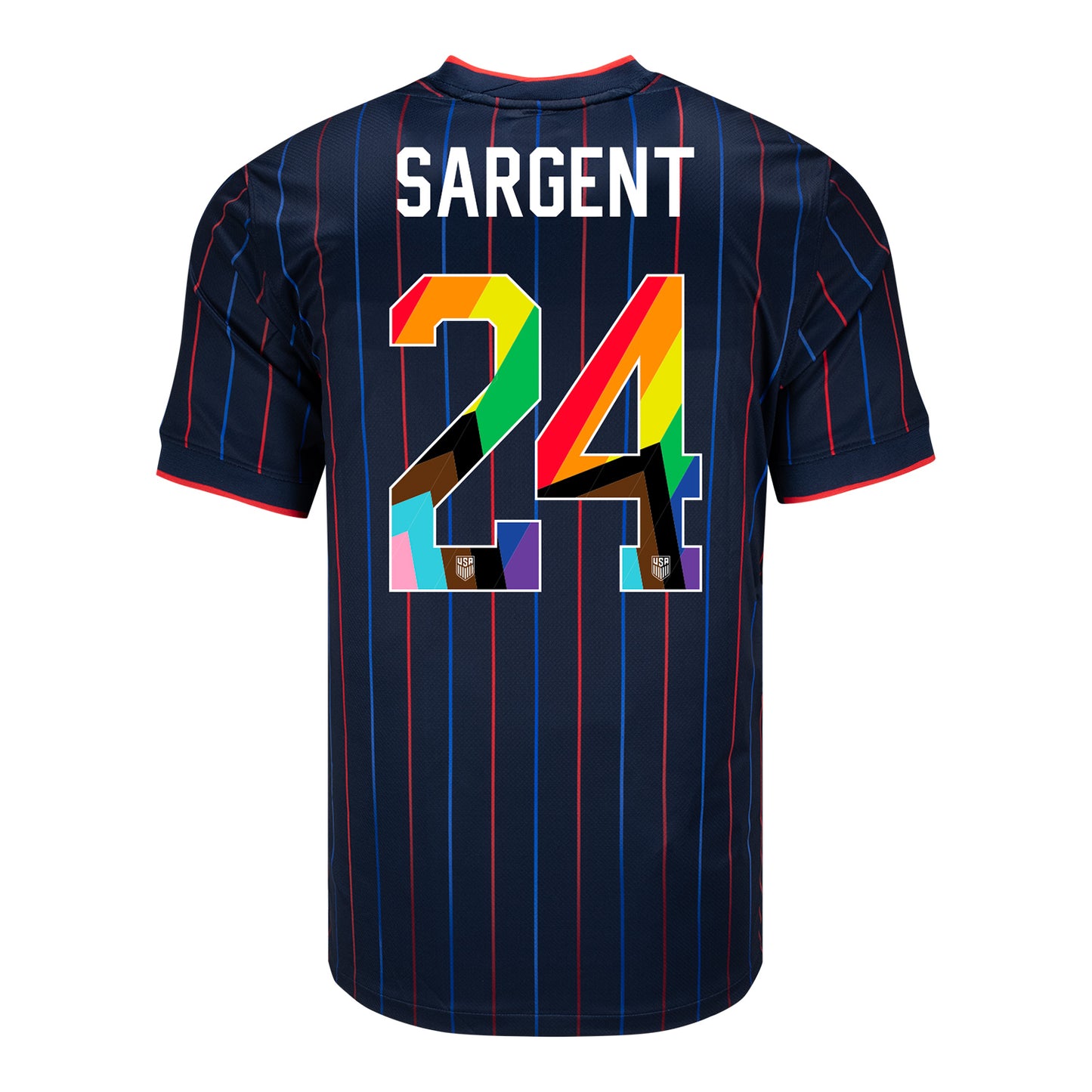 Men's Nike USMNT 2025 Pride Personalized Heartbeat Away Stadium Jersey