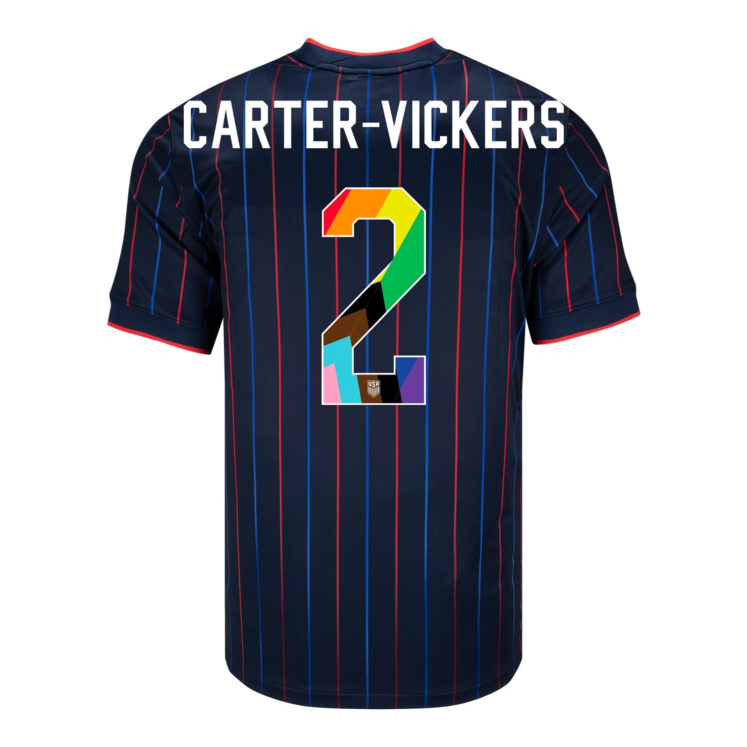 Men's Nike USMNT 2025 Pride Personalized Heartbeat Away Stadium Jersey