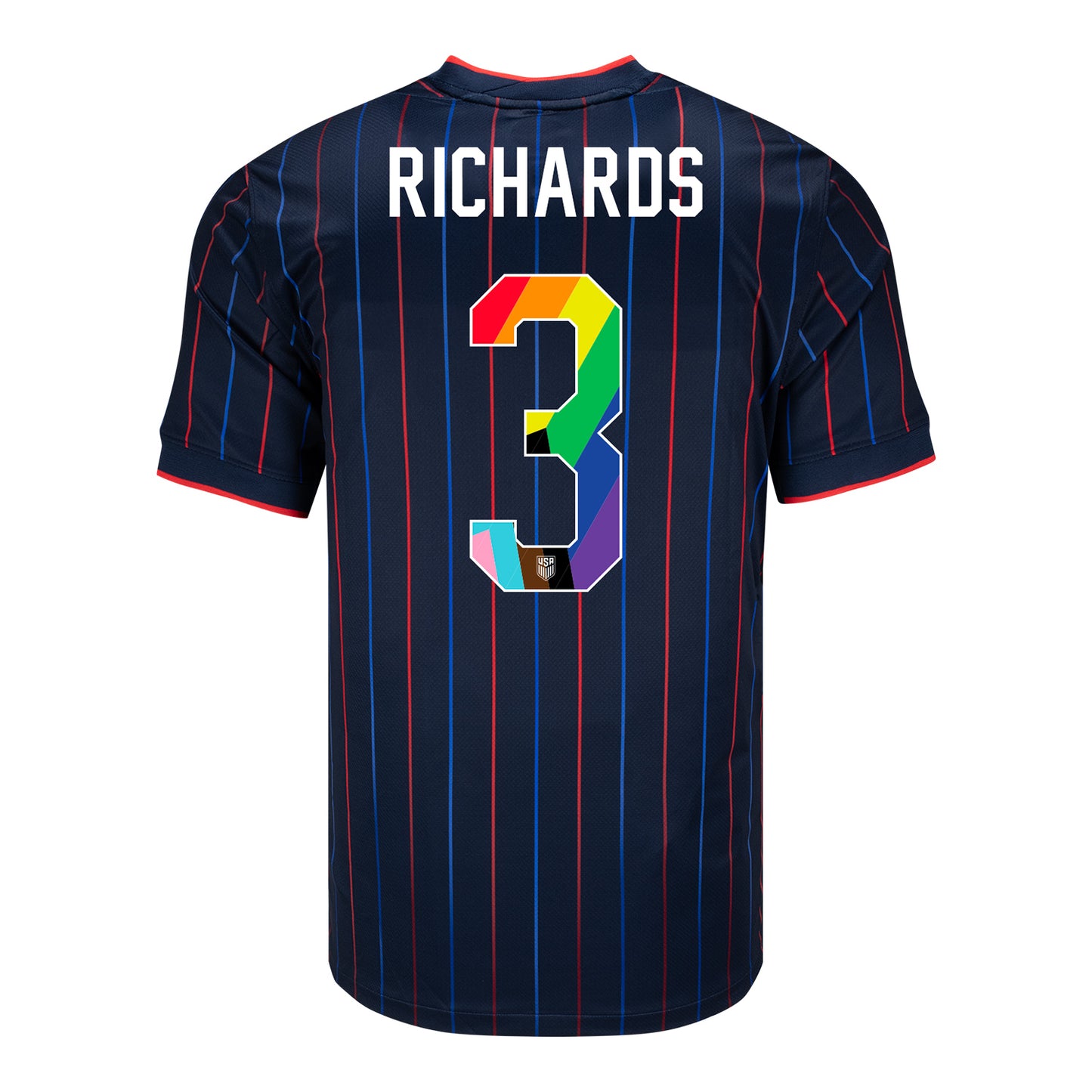 Men's Nike USMNT 2025 Pride Personalized Heartbeat Away Stadium Jersey