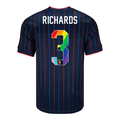 Men's Nike USMNT 2025 Pride Personalized Heartbeat Away Stadium Jersey