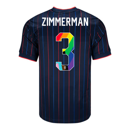 Men's Nike USMNT 2025 Pride Personalized Heartbeat Away Stadium Jersey