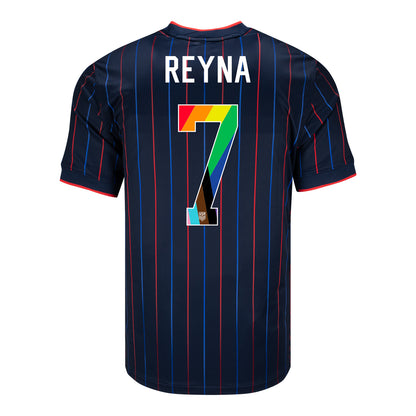 Men's Nike USMNT 2025 Pride Personalized Heartbeat Away Stadium Jersey