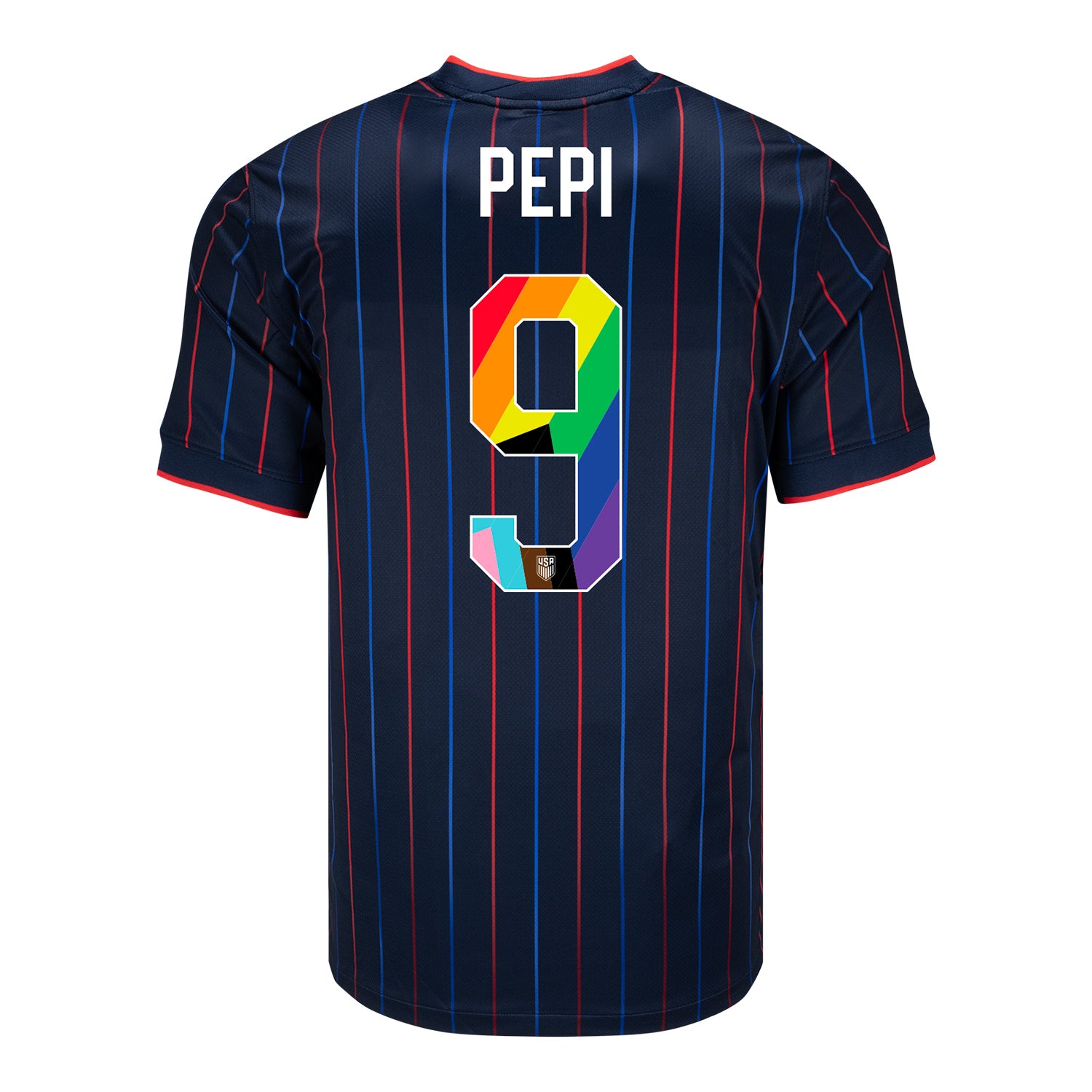 Men's Nike USMNT 2025 Pride Personalized Heartbeat Away Stadium Jersey