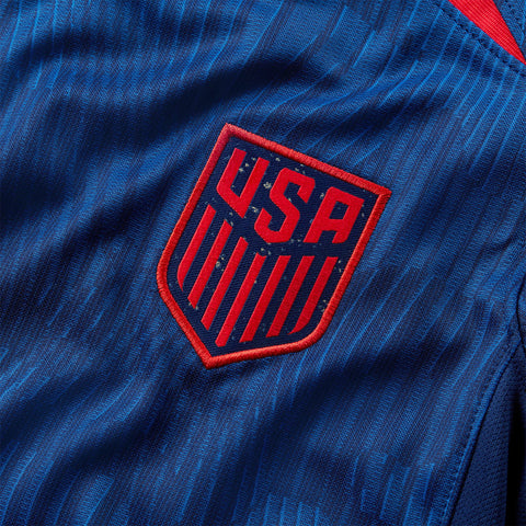 Youth Nike USMNT 2023 Away Stadium Jersey - Front Crest View