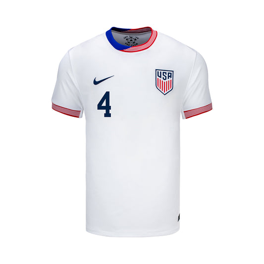 Youth Nike USMNT 2024 American Classic Home Adams 4 Stadium Jersey - Front View