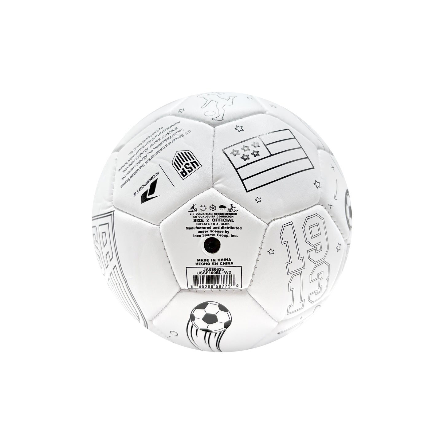 U.S. Soccer Coloring Soccer Ball - Size 2