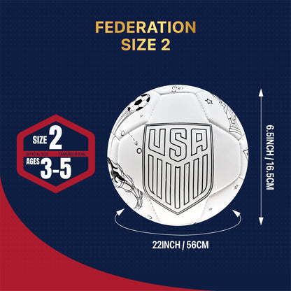 U.S. Soccer Coloring Soccer Ball - Size 2