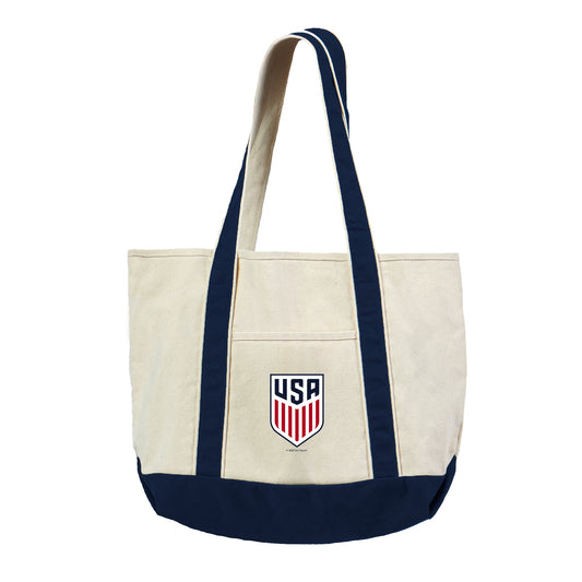 US Soccer Logo Canvas Tote with Colored Strap
