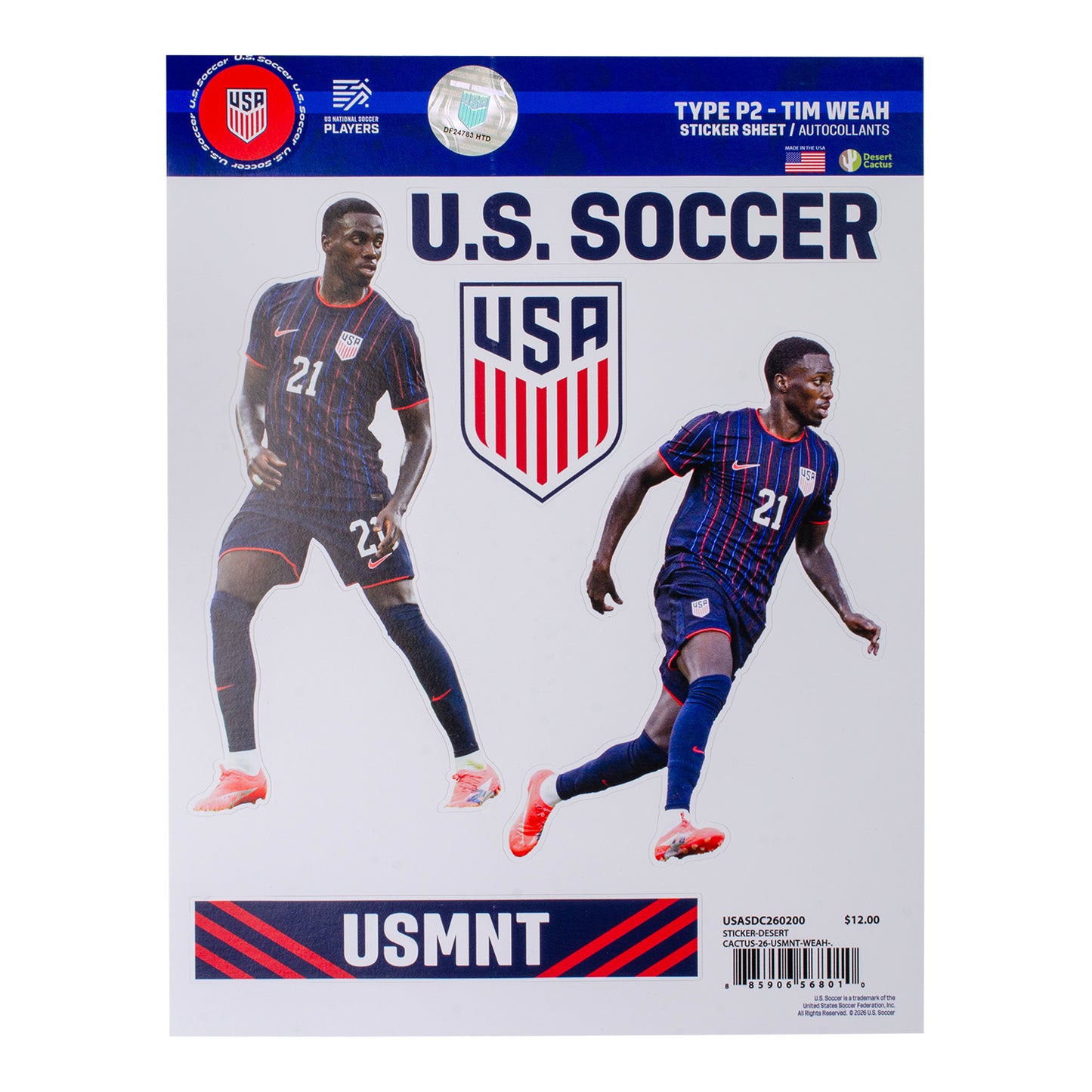 Desert Cactus Tim Weah Sticker Sheet