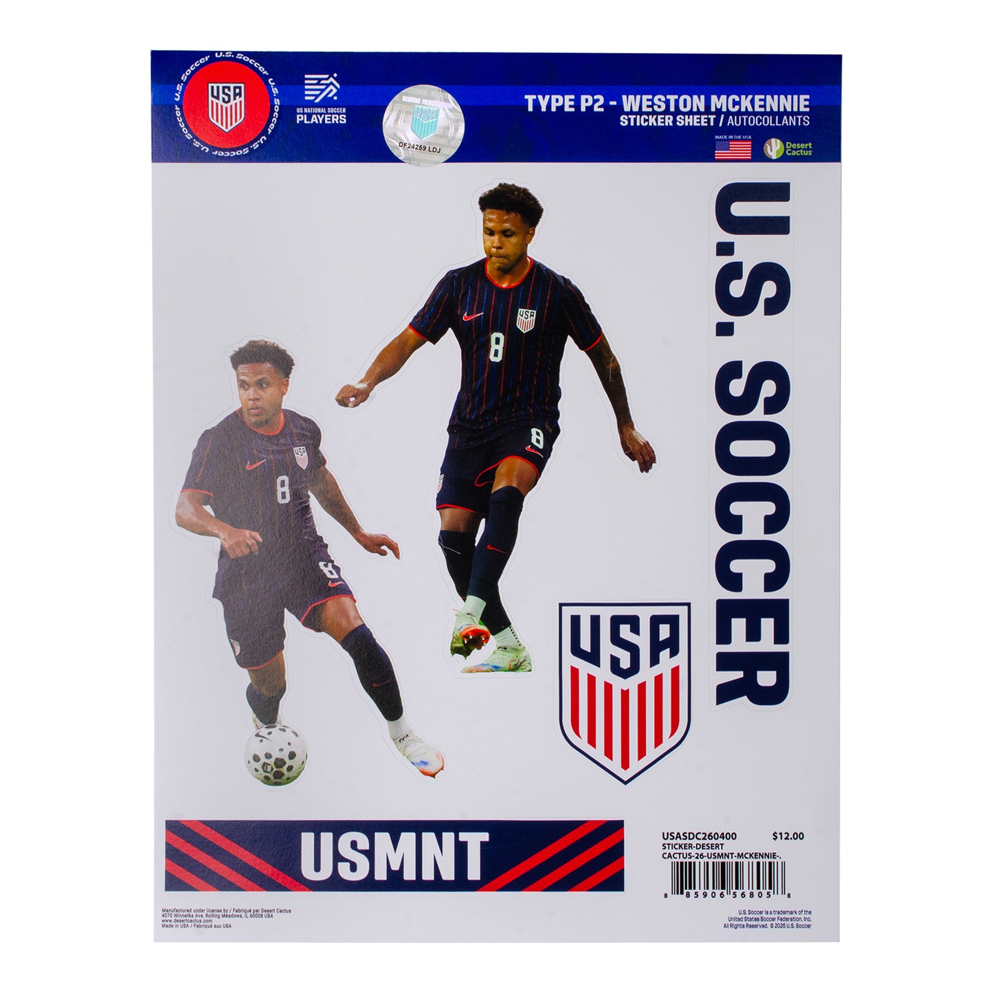 Desert Cactus Weston McKennie Sticker Sheet
