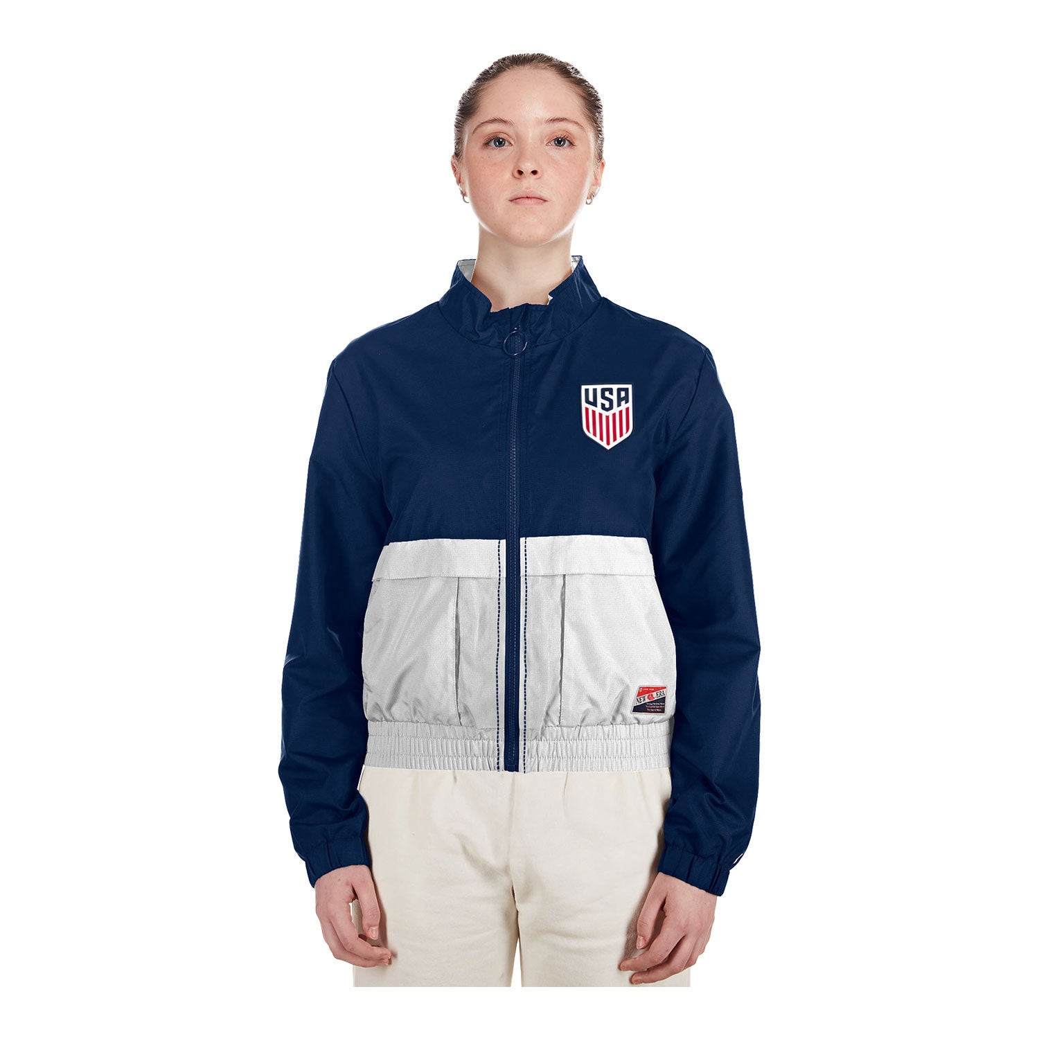 Women's New Era USMNT Full Zip Windbreaker - Front View