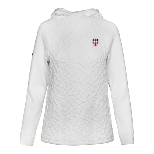 Women's Levelwear USMNT Kenzie White Hoodie - Front View