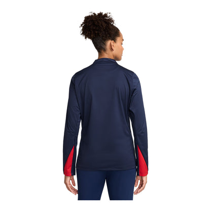 Women's Nike USA VW Strike Quarter Zip Drill Navy Top - Back View
