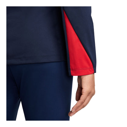 Women's Nike USA VW Strike Quarter Zip Drill Navy Top - Sleeve Detail View