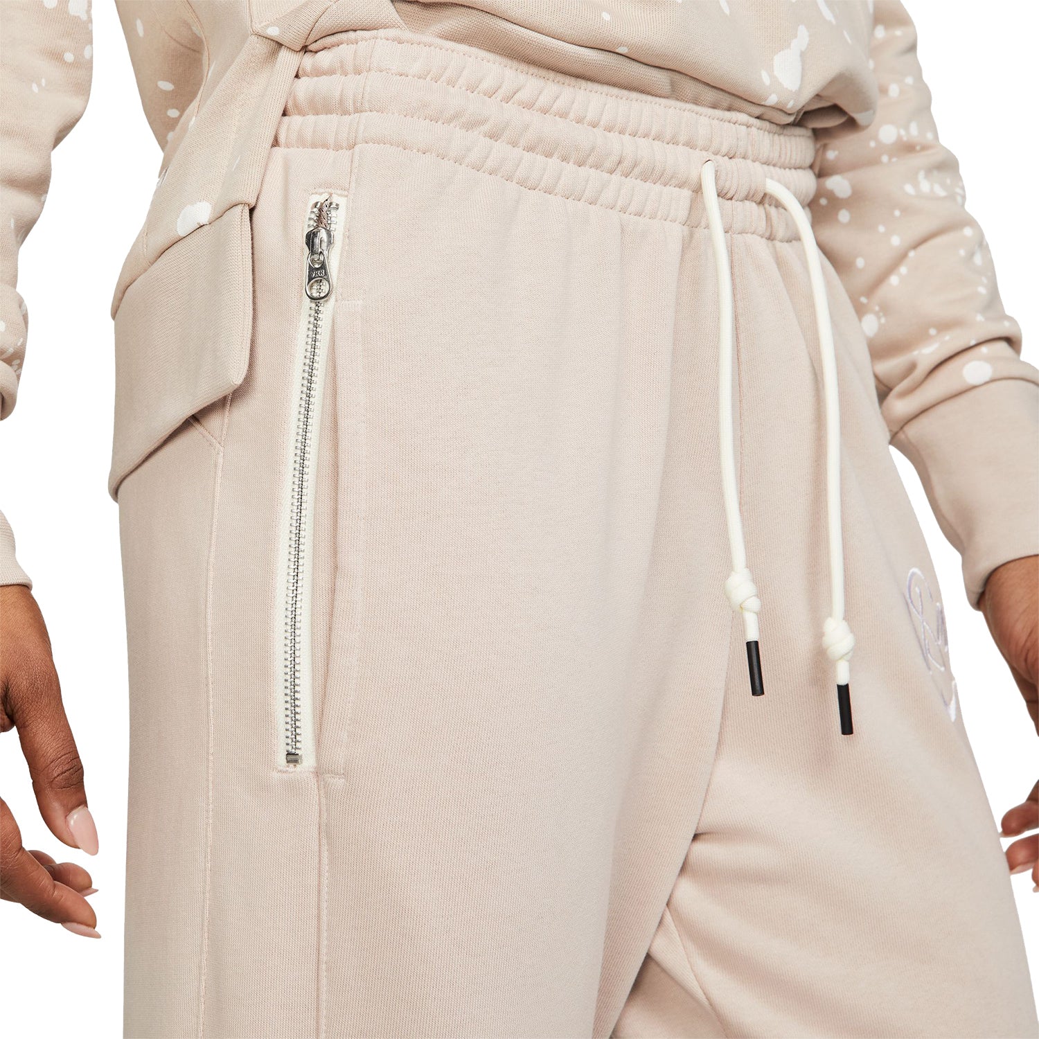 Women's Nike USMNT 2023 Standard Script  Fleece Tan Pants - Side View