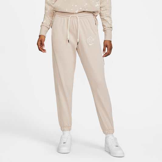 Women's Nike USA Standard Script Fleece Tan Pants - Front View