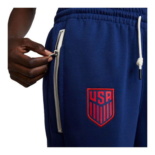 Women's Nike USA 2023 Travel Fleece Blue Pants - Zipper View