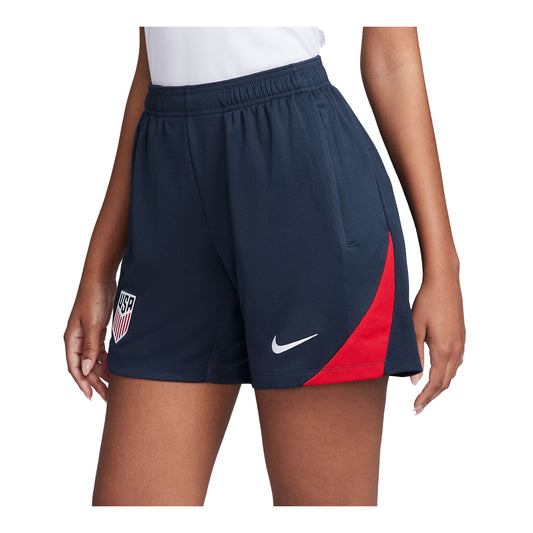 Women's Nike USA Strike Navy Shorts - Angled Left View