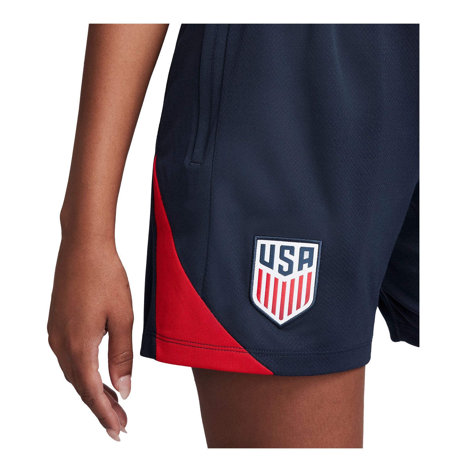 Women's Nike USA Strike Navy Shorts - Logo View
