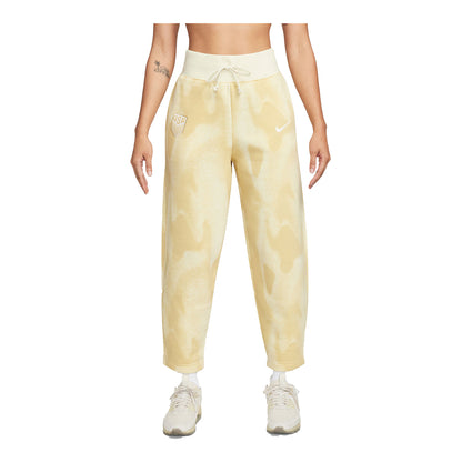 Women's Nike USA Pheonix Fleece Yellow Pants - Front View