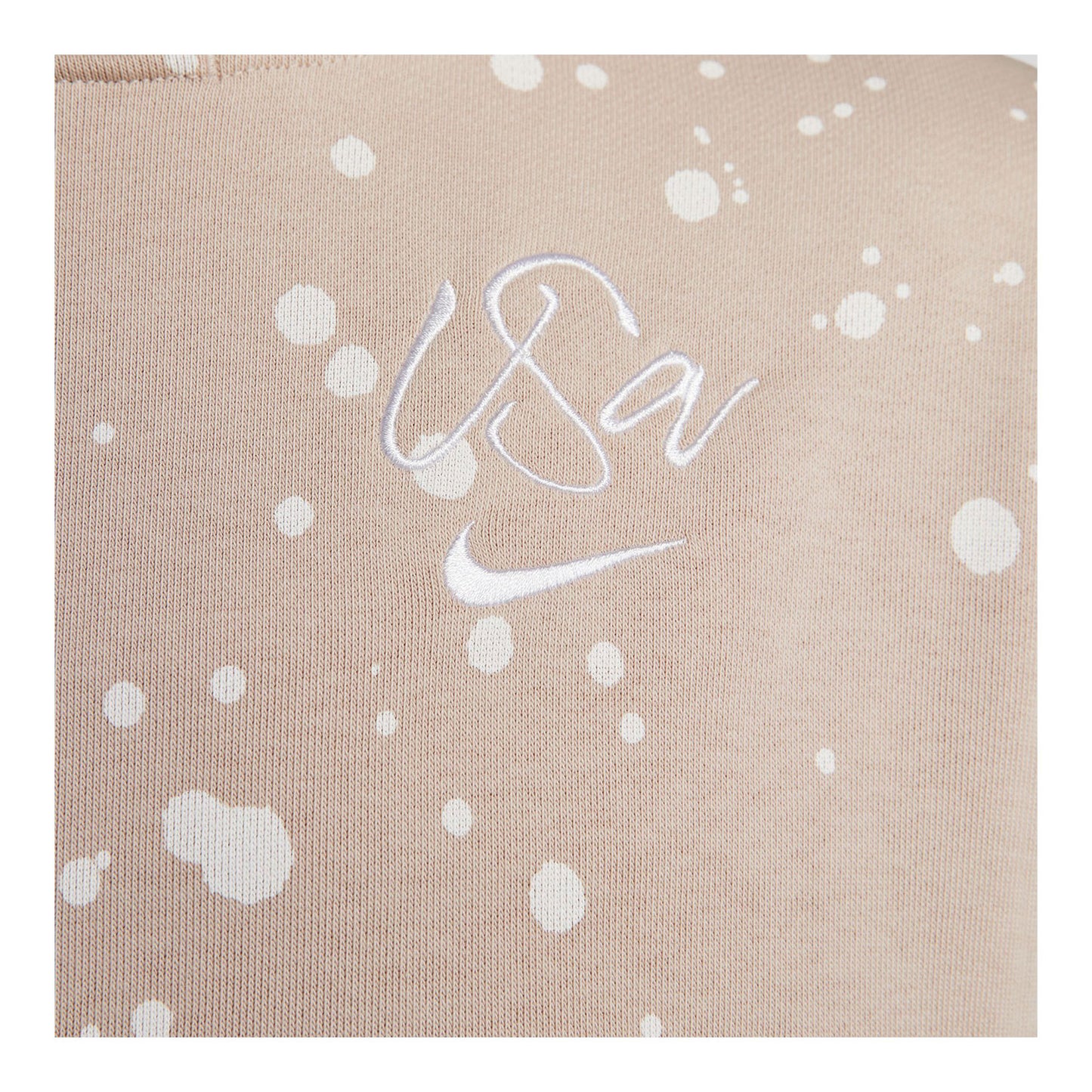 Women's Nike USA 2023 Terry Splatter Script Stone Hoodie - Nike View