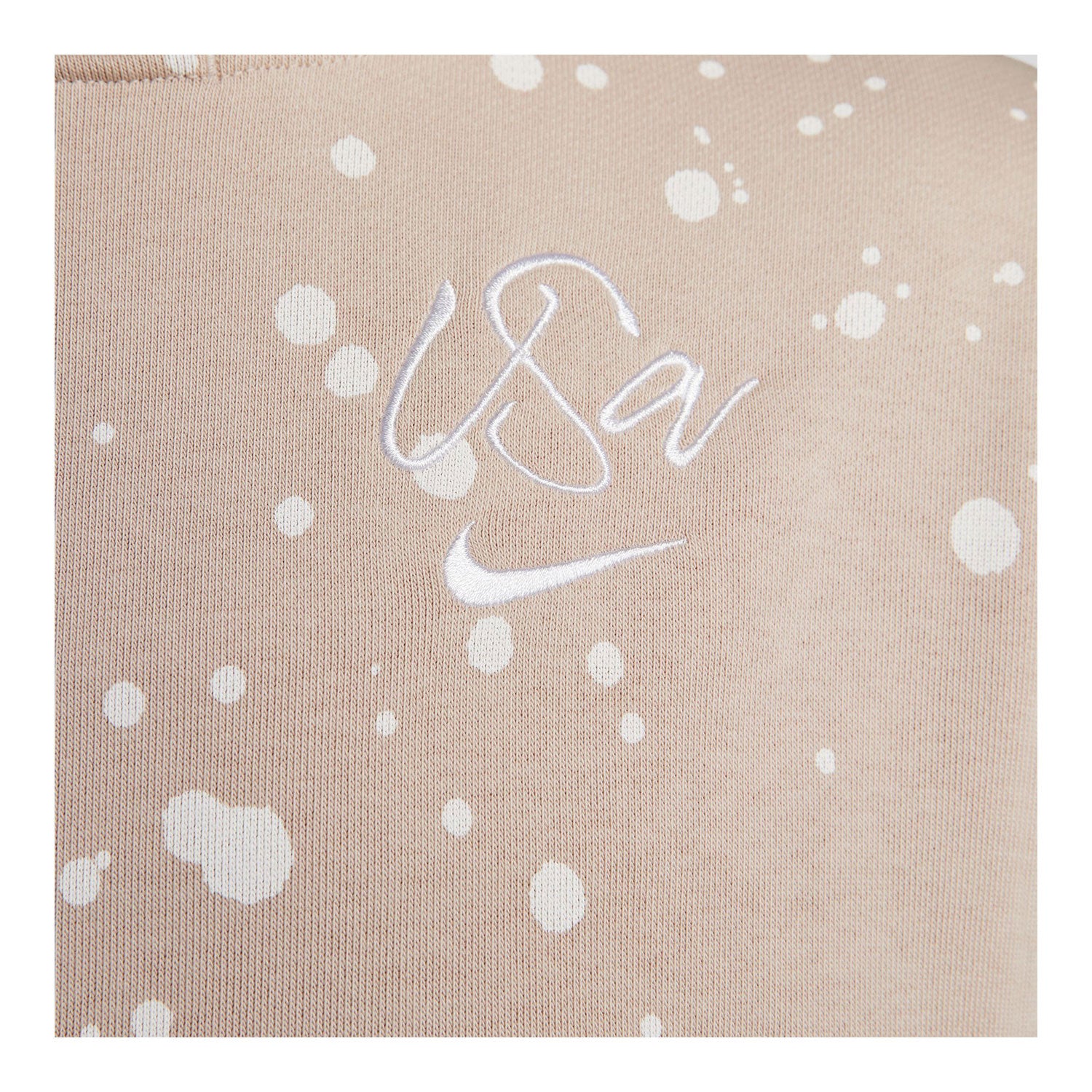 Women's Nike USA 2023 Terry Splatter Script Stone Hoodie - Nike View