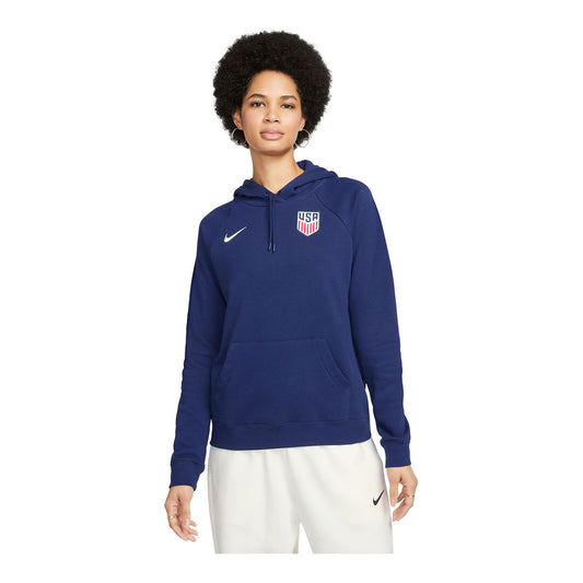 Women's Nike USA 2023 Casual Crest Navy Hoodie - Front View