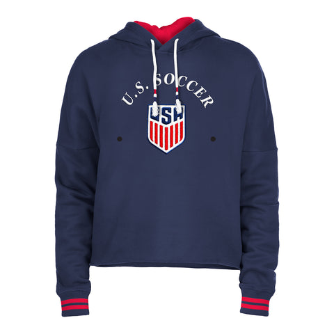 Women's New Era USMNT Fleece Cropped Navy Hoodie - Official U.S. Soccer ...