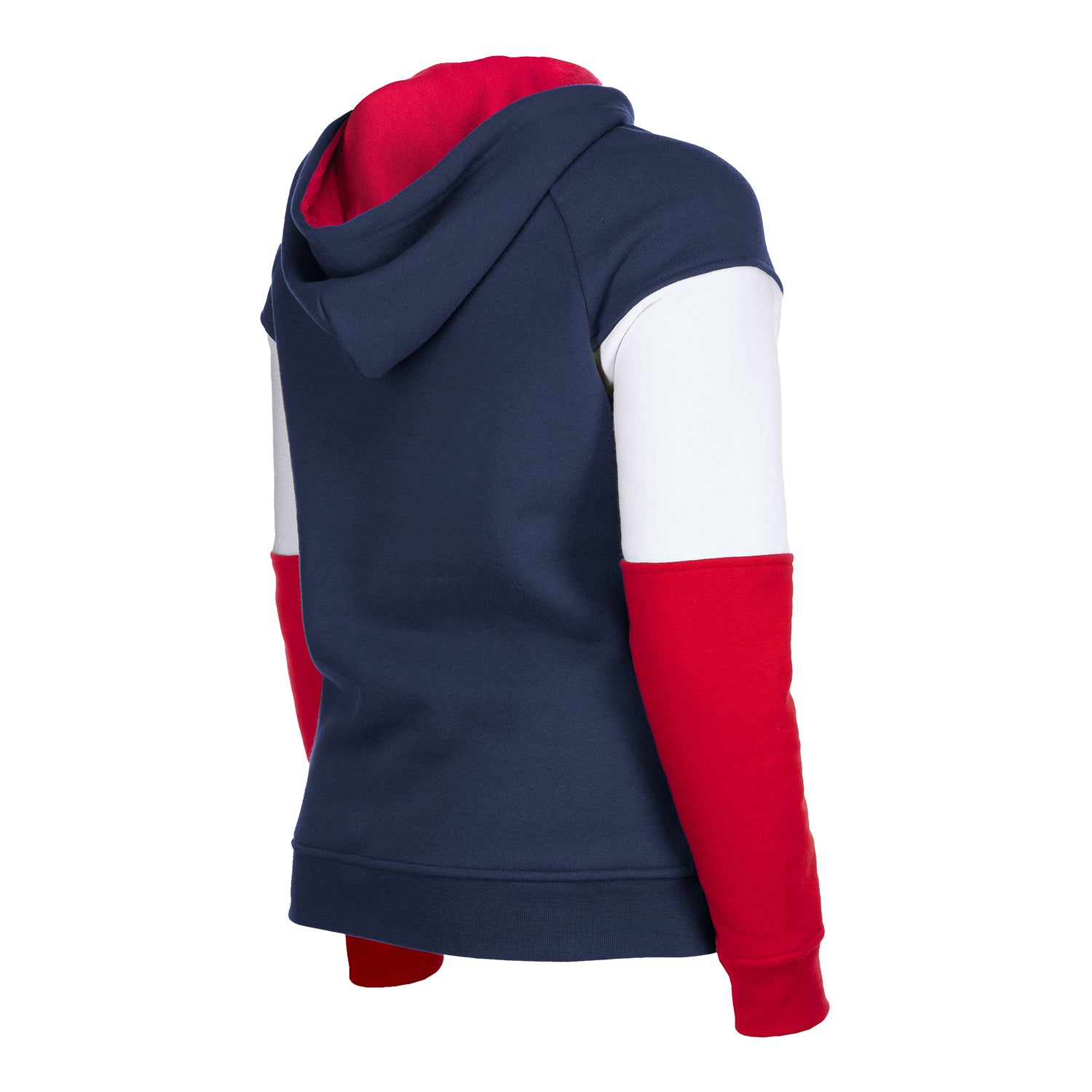 Women's New Era USMNT Heather Navy Color Block Hoodie - Back View