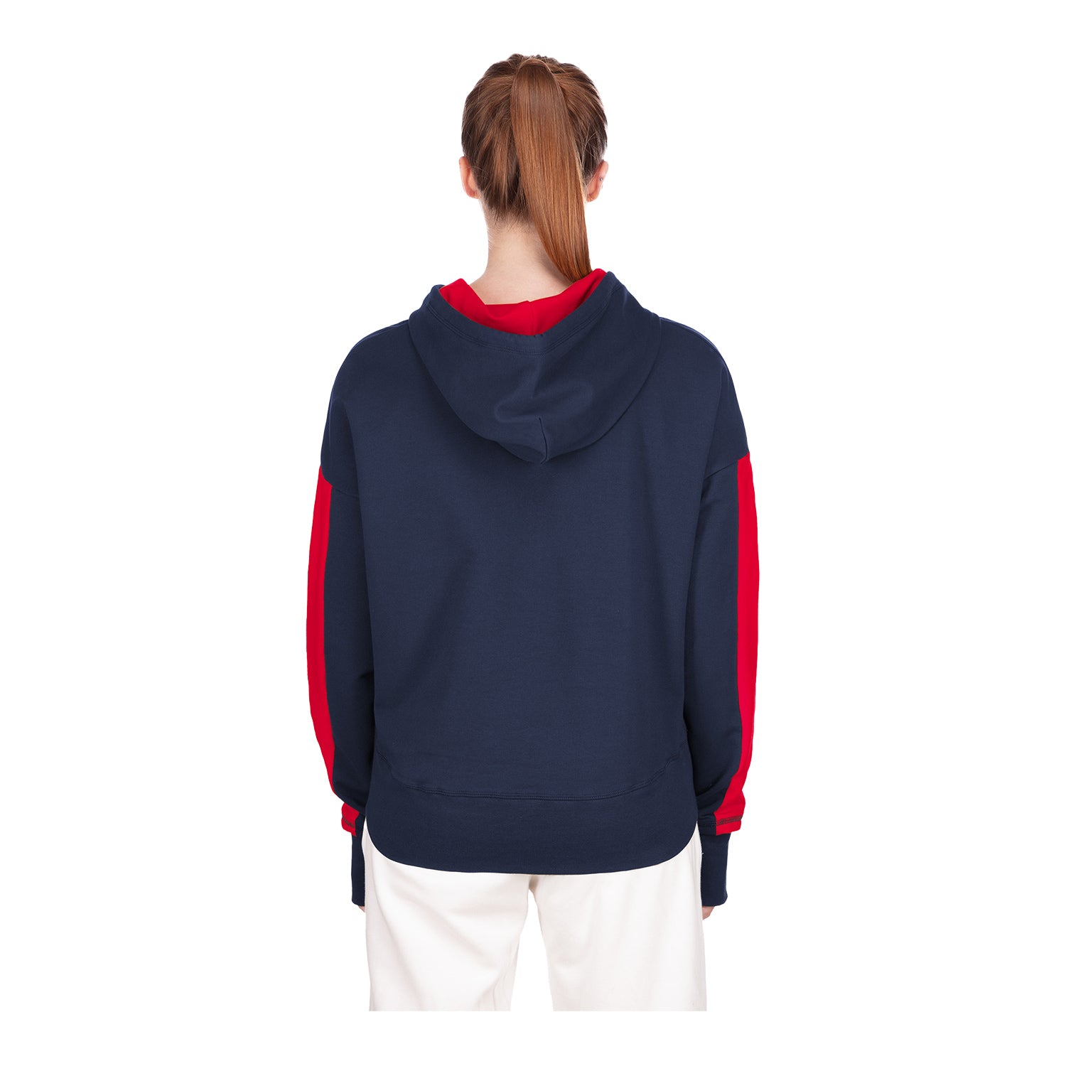 Women's New Era USMNT High-Low Navy Hoodie - Back View