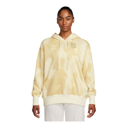 Women's Nike USA Fleece Yellow Hoodie - Front View