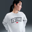 Women's Nike USA Phoenix Fleece Oversized Grey Crewneck