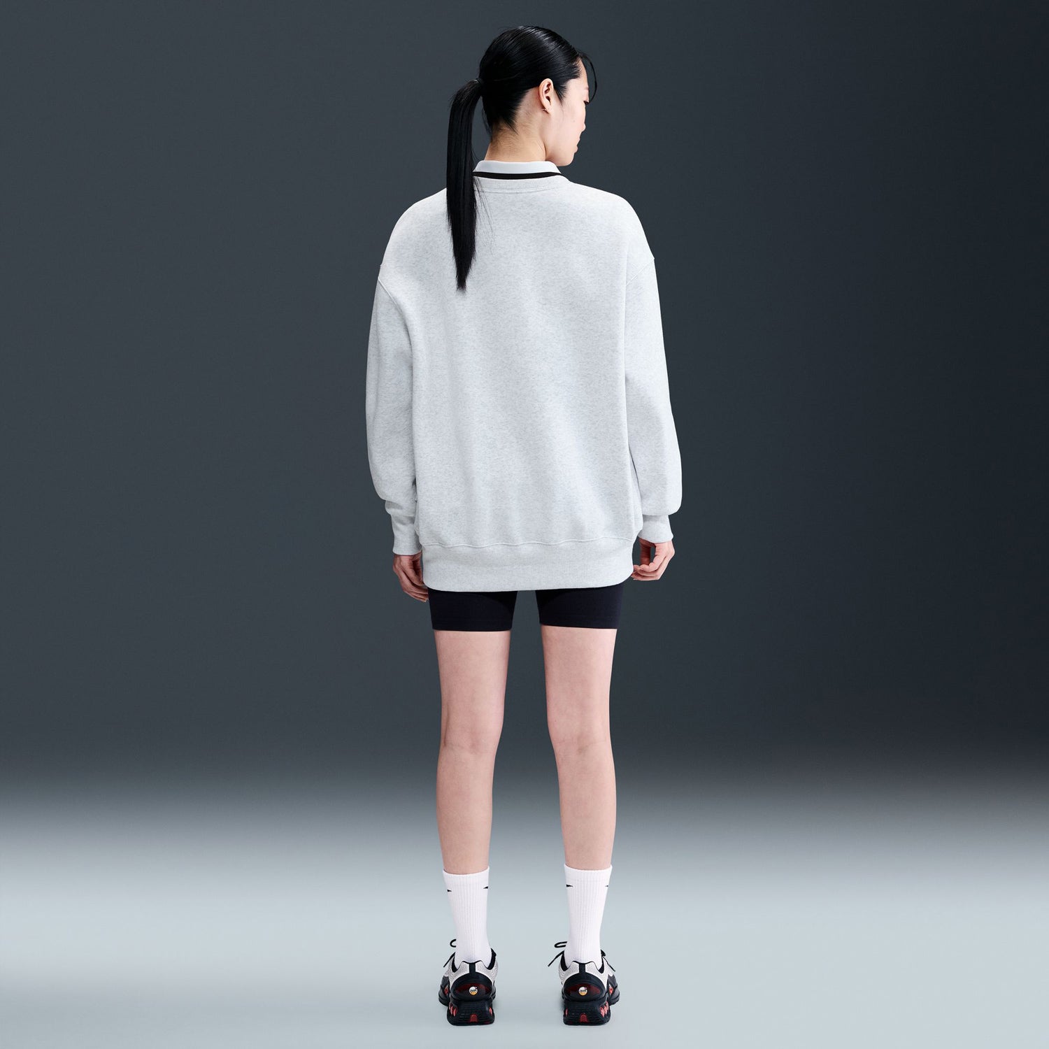 Women's Nike USA Phoenix Fleece Oversized Grey Crewneck