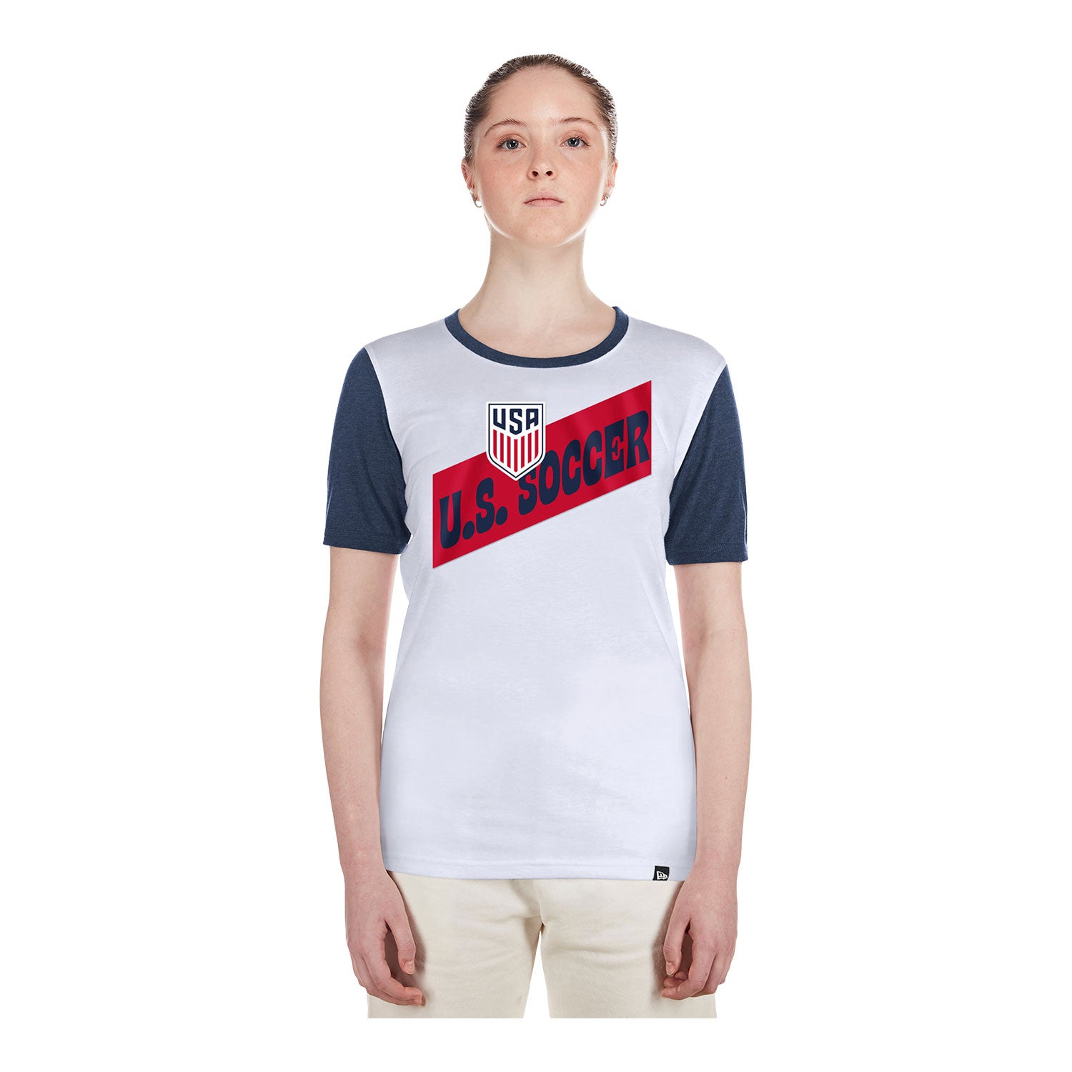 Women's New Era USMNT Sash Short Sleeve Tee - Front View