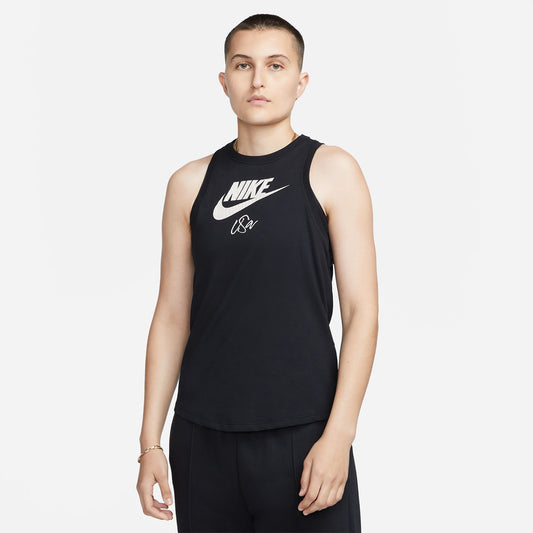 Women's Nike USWNT Futura Black Tank Top - Model View