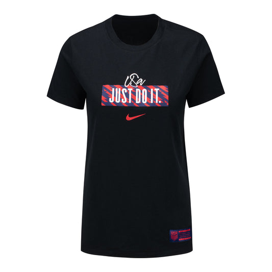Women's Nike USA Just Don't Quit Tri-Blend Black Tee - Front View