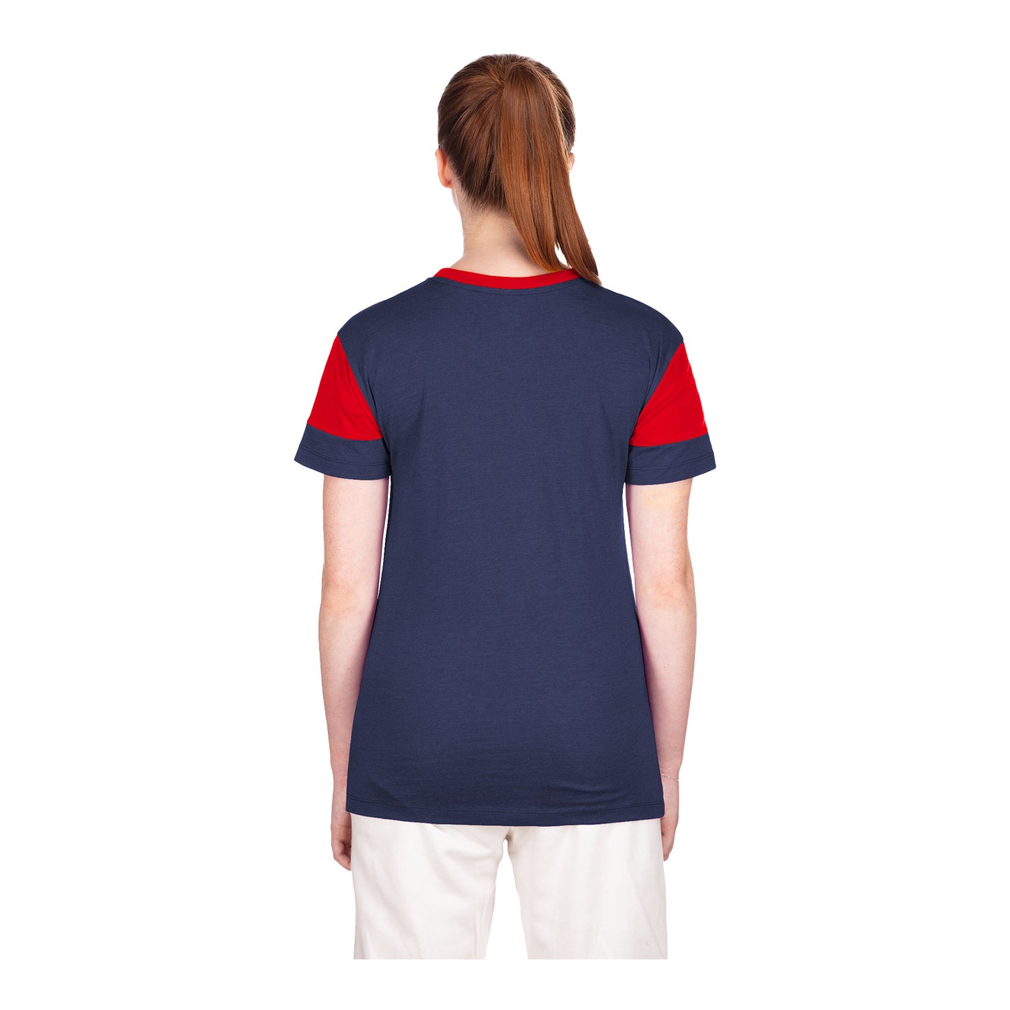 Women's New Era USMNT Navy Cropped Tee - Back View