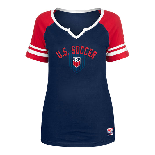 Women's New Era USMNT Echo Navy Tee - Front View