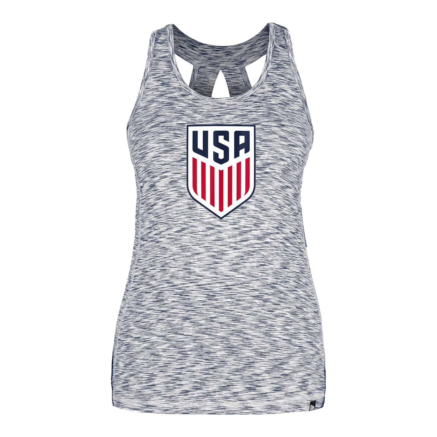 Women's New Era USMNT Navy Space Dye Tank Top - Front View