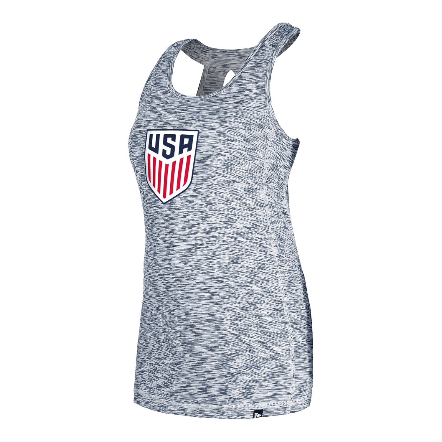 Women's New Era USMNT Navy Space Dye Tank Top - Front Side View