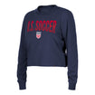 Women's New Era USMNT Cropped Navy L/S Tee - Front Side View