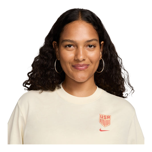 Women's Nike USA Star Tan Tee - Collar View